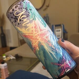Colorful Tumbler with Starfish Design